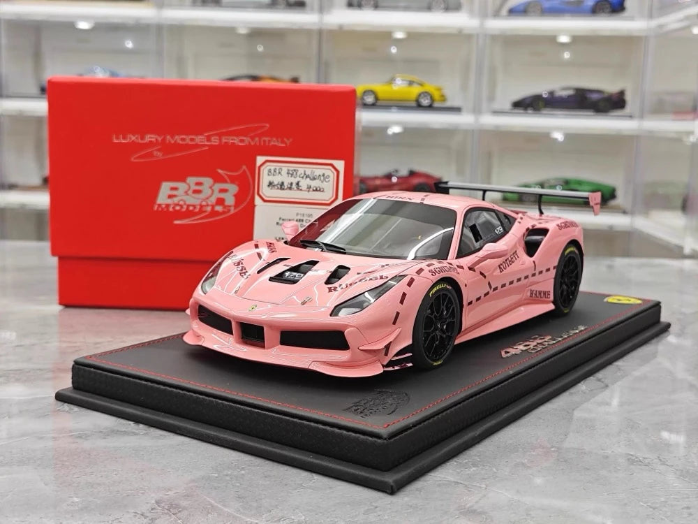 [BBR] 1:18 Ferrari 2020 488 Challenge Evo Pink Pig Livery Model Car Resin