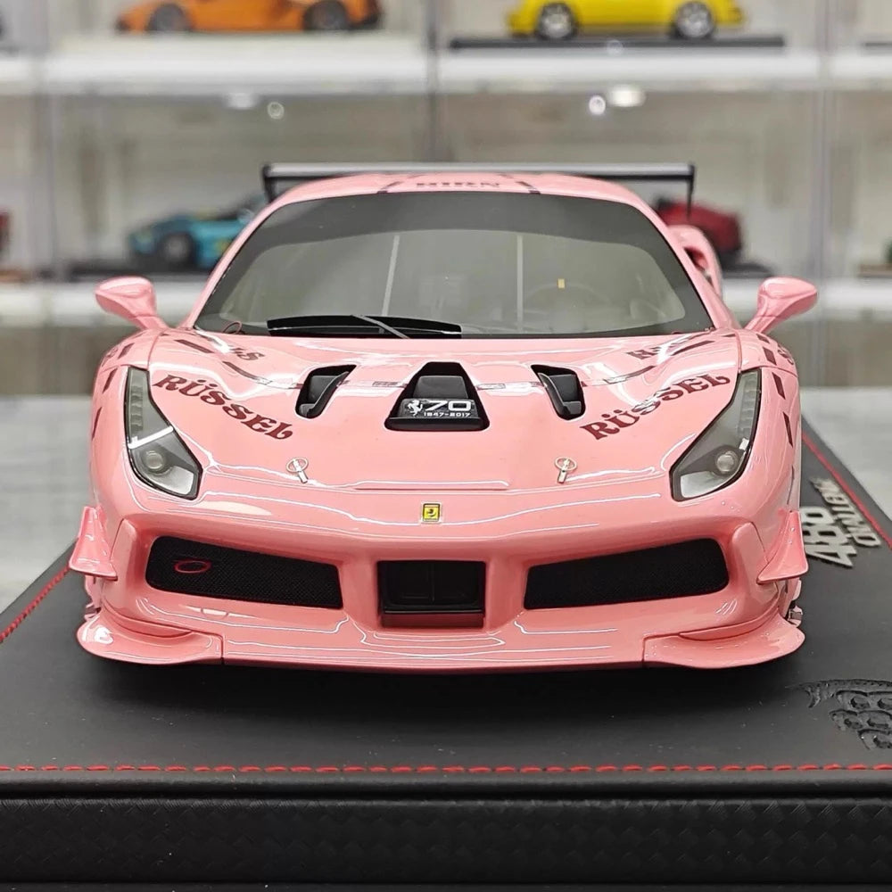 [BBR] 1:18 Ferrari 2020 488 Challenge Evo Pink Pig Livery Model Car Resin
