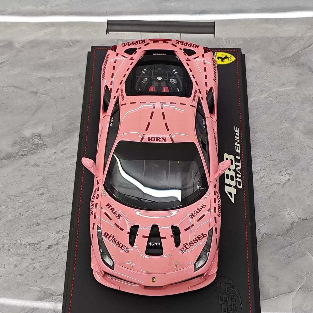 [BBR] 1:18 Ferrari 2020 488 Challenge Evo Pink Pig Livery Model Car Resin