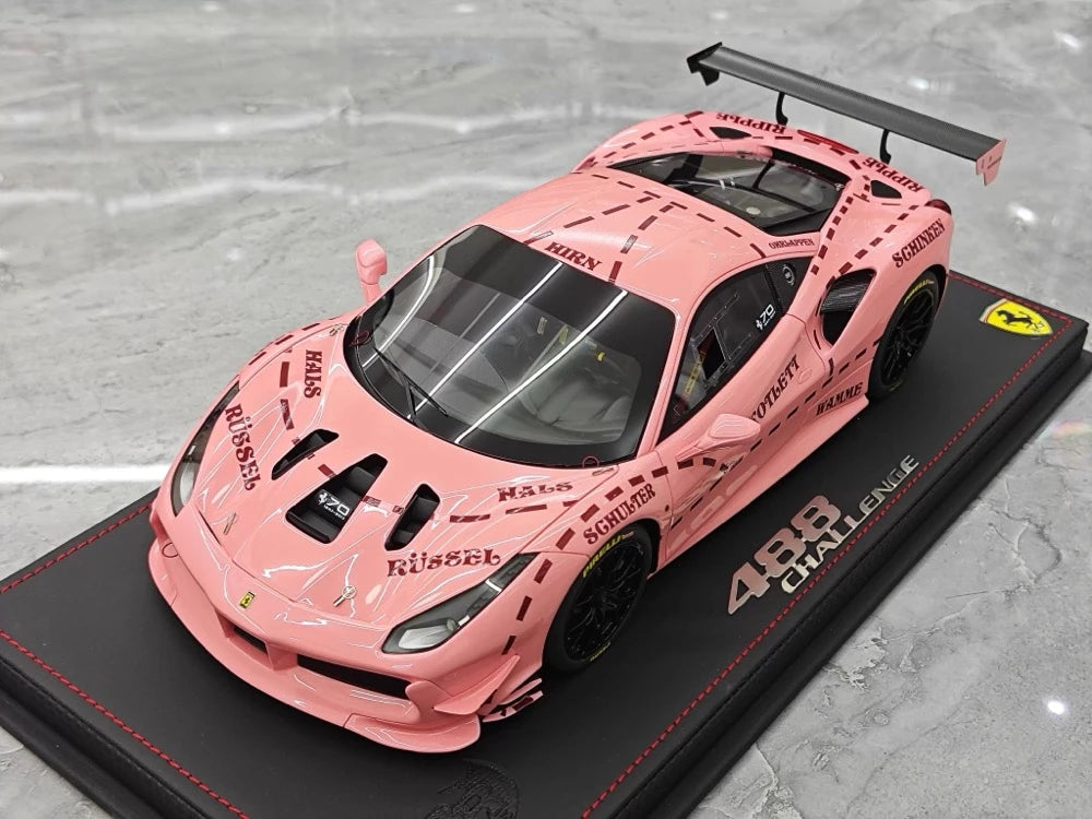 [BBR] 1:18 Ferrari 2020 488 Challenge Evo Pink Pig Livery Model Car Resin