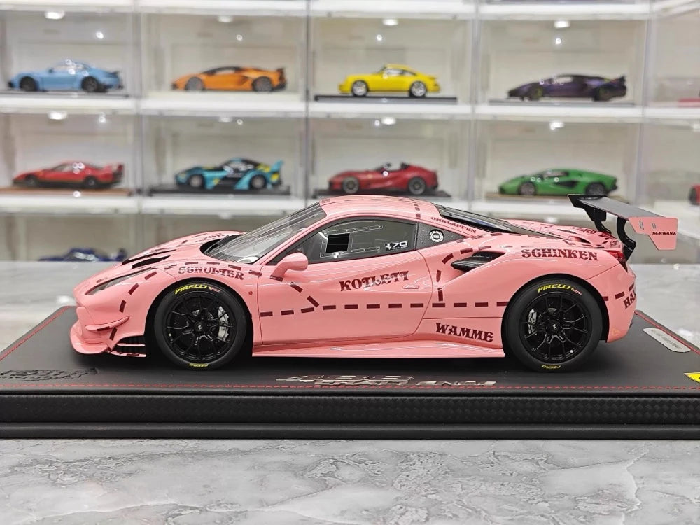 [BBR] 1:18 Ferrari 2020 488 Challenge Evo Pink Pig Livery Model Car Resin