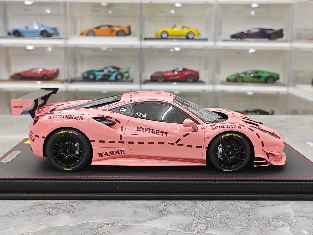 [BBR] 1:18 Ferrari 2020 488 Challenge Evo Pink Pig Livery Model Car Resin