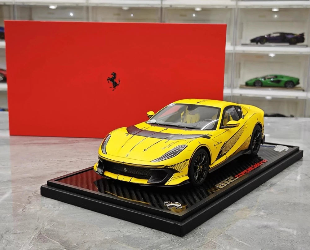 [BBR] 1:18 Ferrari 2021 812 Competizione Yellow Signature Edition Model Car Resin