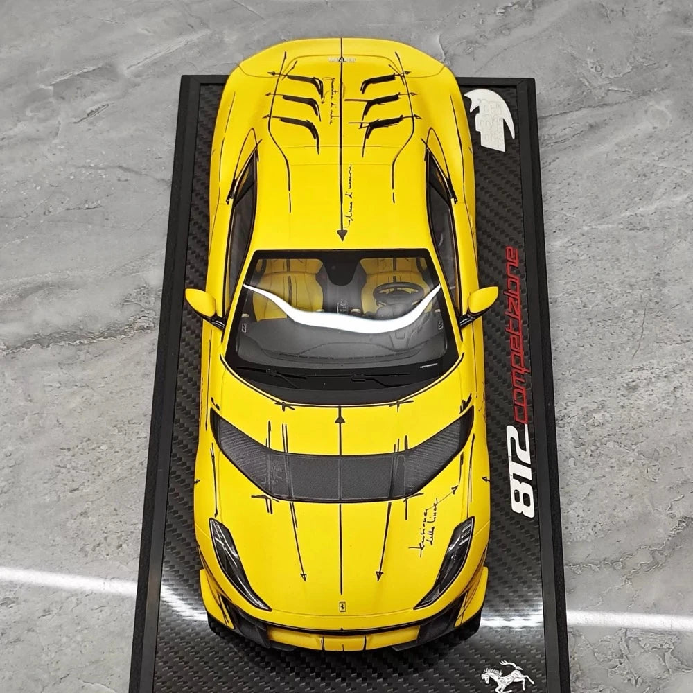 [BBR] 1:18 Ferrari 2021 812 Competizione Yellow Signature Edition Model Car Resin