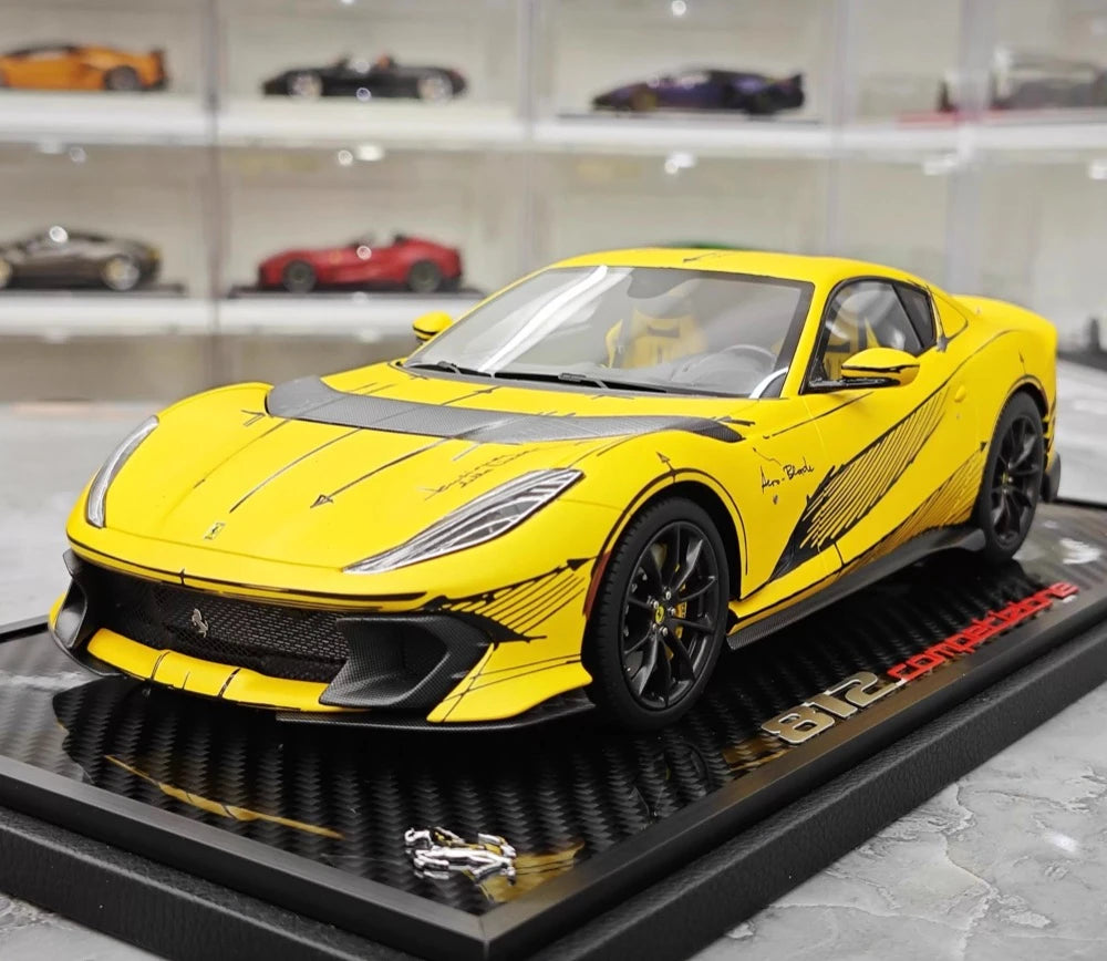 [BBR] 1:18 Ferrari 2021 812 Competizione Yellow Signature Edition Model Car Resin