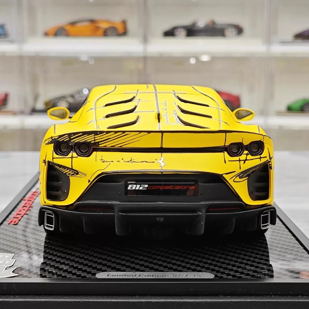 [BBR] 1:18 Ferrari 2021 812 Competizione Yellow Signature Edition Model Car Resin