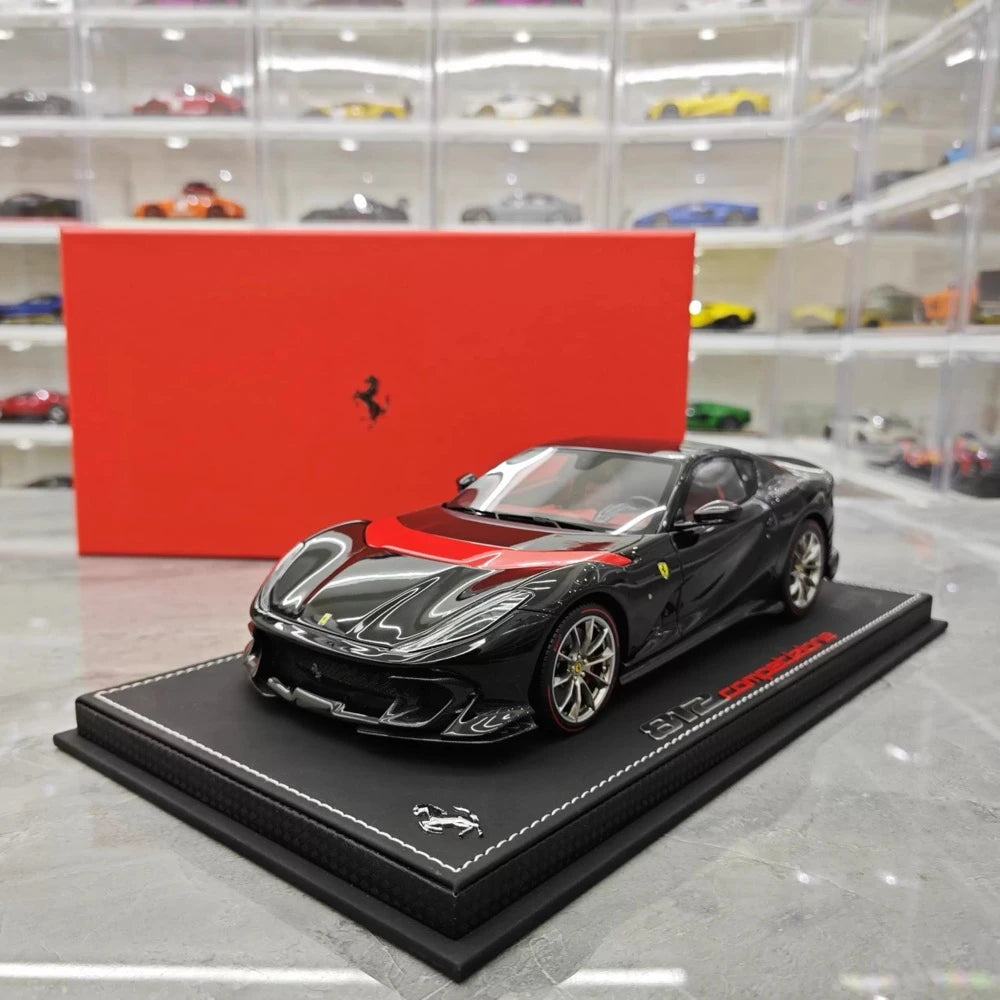 [BBR] 1:18 Ferrari 2022 812 Competizione Aperta nero Rosso Stripe modellino di auto resina