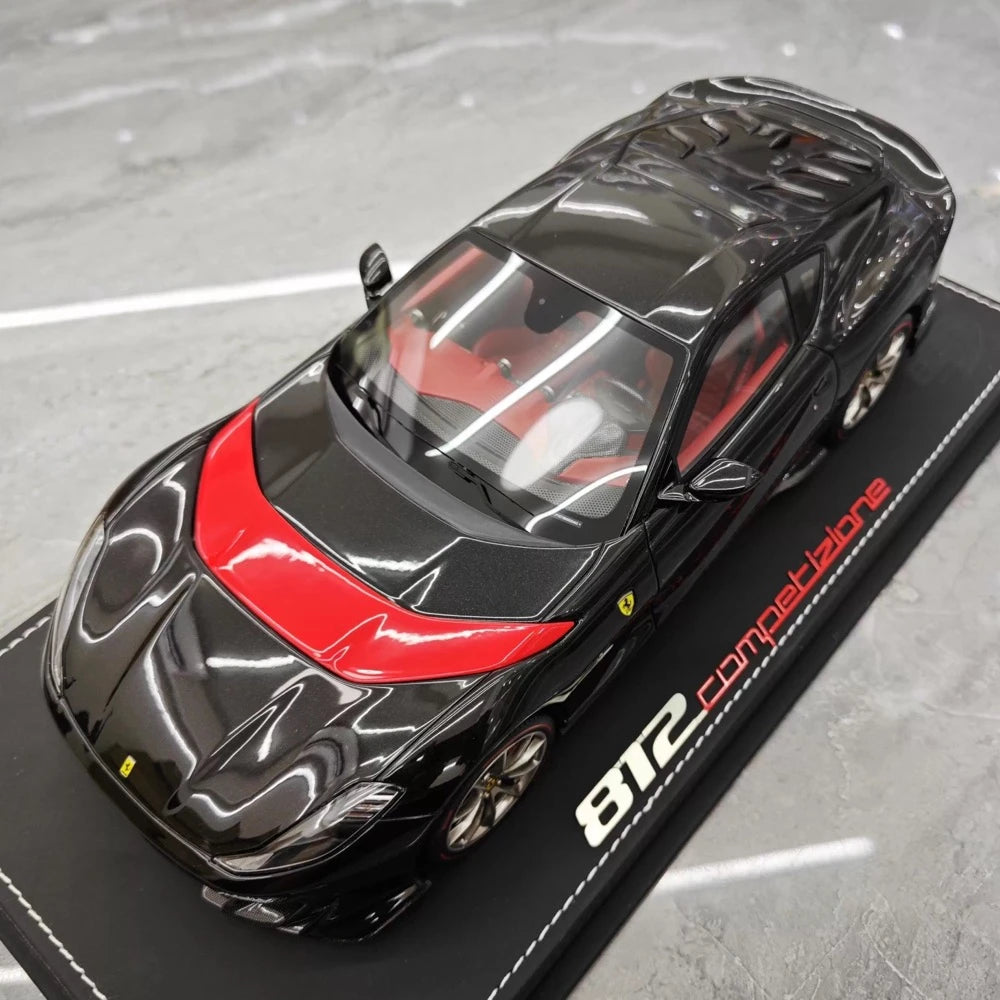 [BBR] 1:18 Ferrari 2022 812 Competizione Aperta Black Rosso Stripe Model Car Resin