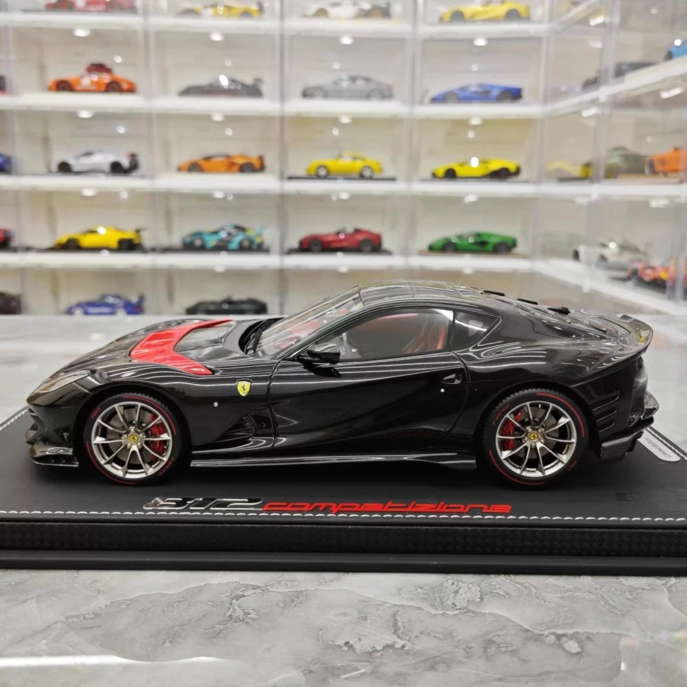 [BBR] 1:18 Ferrari 2022 812 Competizione Aperta nero Rosso Stripe modellino di auto resina