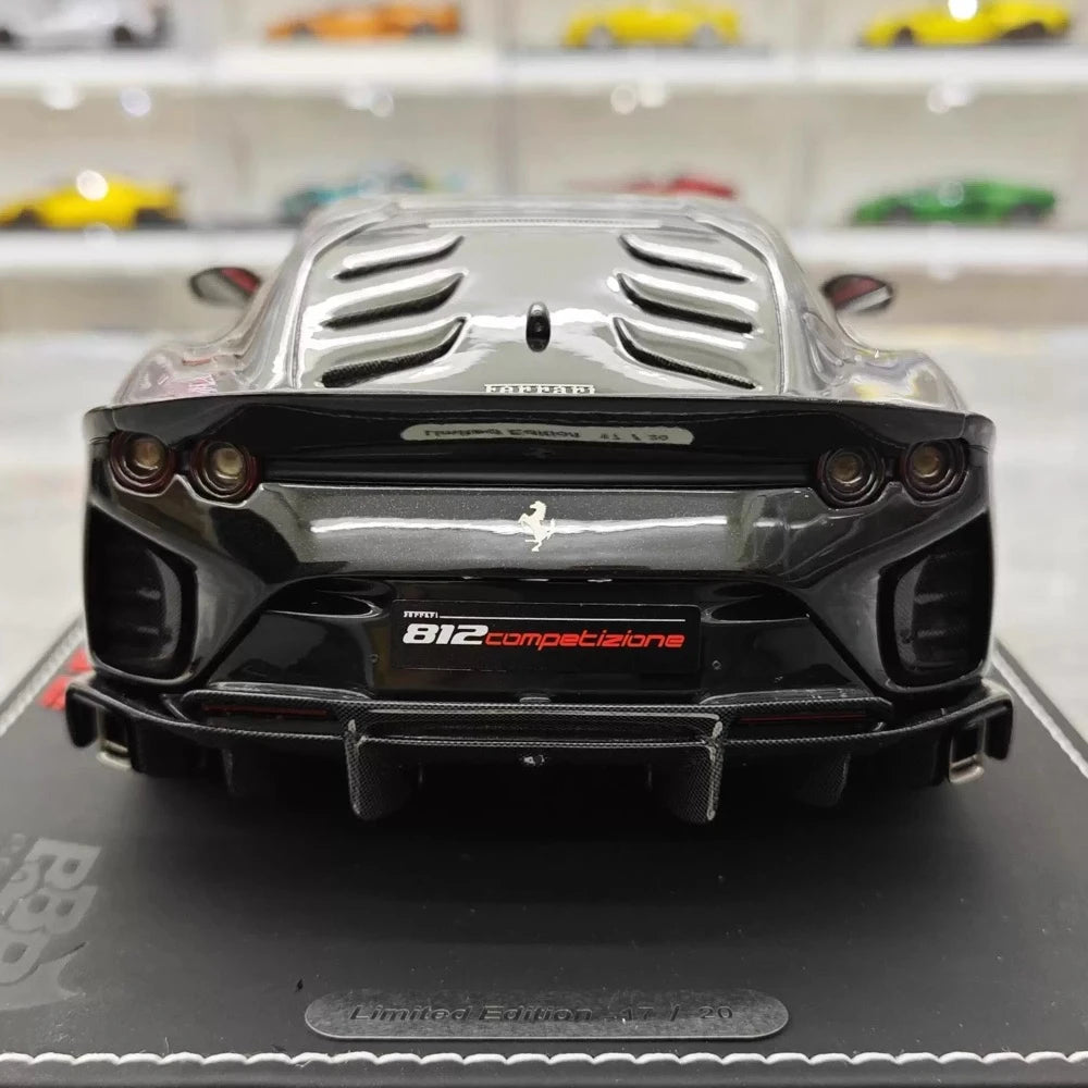 [BBR] 1:18 Ferrari 2022 812 Competizione Aperta Black Rosso Stripe Model Car Resin