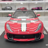[BBR] 1:18 Ferrari 2022 812 Competizione Aperta Red Argento Stripe Model Car Resin