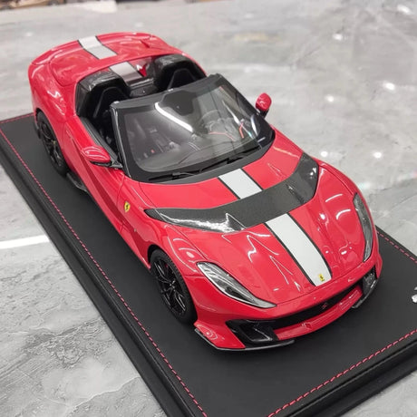 [BBR] 1:18 Ferrari 2022 812 Competizione Aperta Red Argento Stripe Model Car Resin
