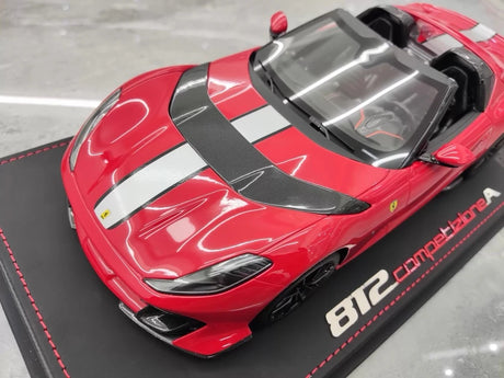 [BBR] 1:18 Ferrari 2022 812 Competizione Aperta Red Argento Stripe Model Car Resin