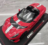 [BBR] 1:18 Ferrari 2022 812 Competizione Aperta Red Argento Stripe Model Car Resin