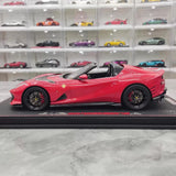[BBR] 1:18 Ferrari 2022 812 Competizione Aperta Red Argento Stripe Model Car Resin