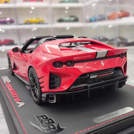 [BBR] 1:18 Ferrari 2022 812 Competizione Aperta Red Argento Stripe Model Car Resin