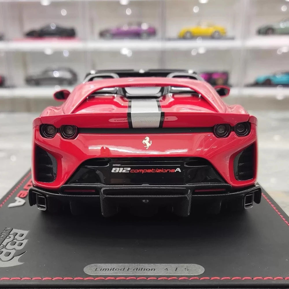 [BBR] 1:18 Ferrari 2022 812 Competizione Aperta Red Argento Stripe Model Car Resin