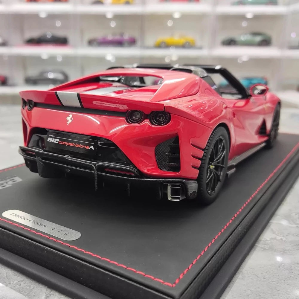 [BBR] 1:18 Ferrari 2022 812 Competizione Aperta Red Argento Stripe Model Car Resin