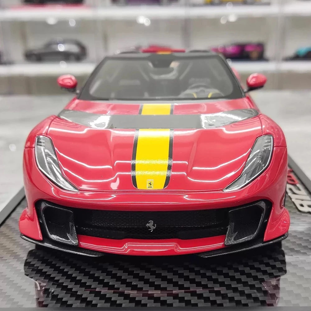 [BBR] 1:18 Ferrari 2022 812 Competizione Aperta rouge Giallo Stripe voiture miniature Resin