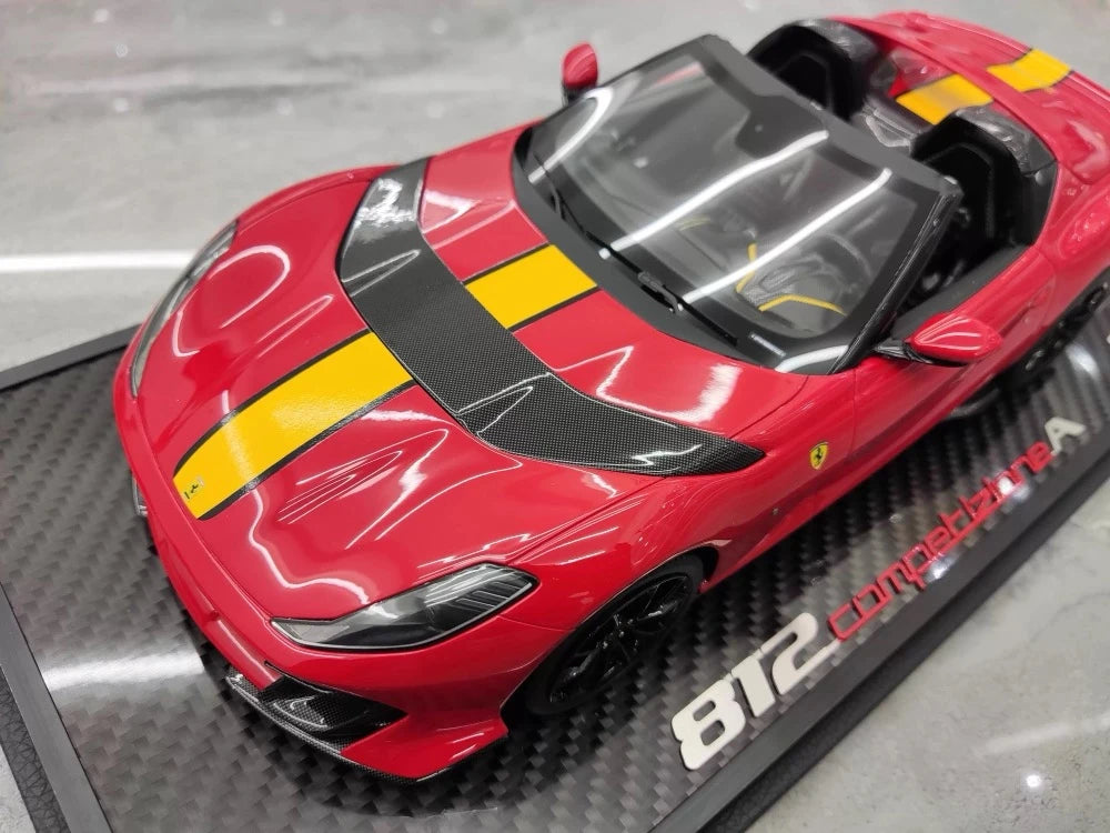 [BBR] 1:18 Ferrari 2022 812 Competizione Aperta rouge Giallo Stripe voiture miniature Resin