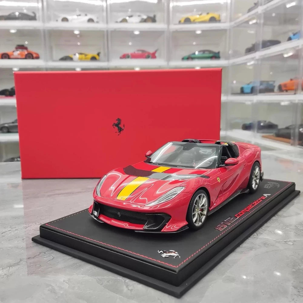 [BBR] 1:18 Ferrari 2022 812 Competizione Aperta rouge Giallo Stripe voiture miniature Resin