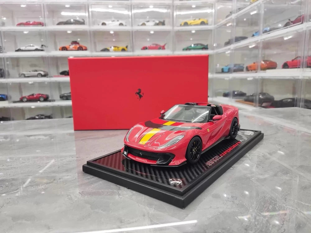 [BBR] 1:18 Ferrari 2022 812 Competizione Aperta rouge Giallo Stripe voiture miniature Resin