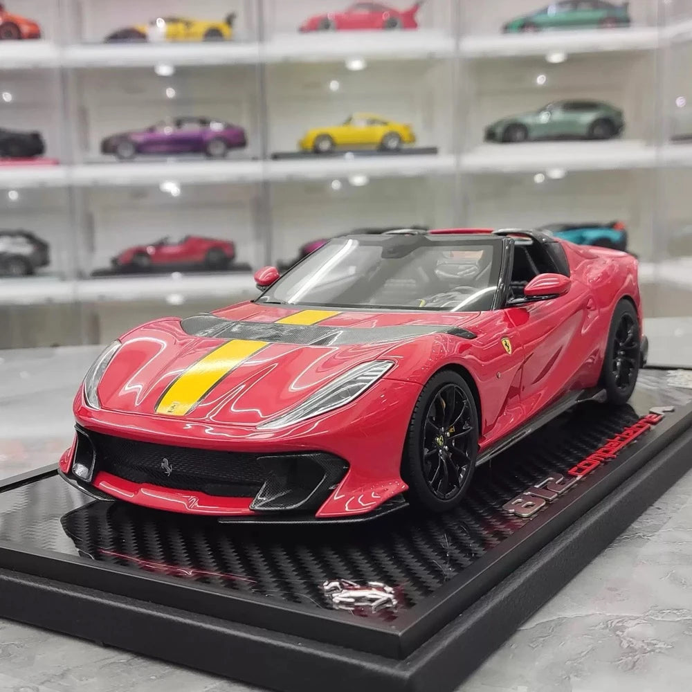[BBR] 1:18 Ferrari 2022 812 Competizione Aperta rosso Giallo Stripe modellino di auto resina