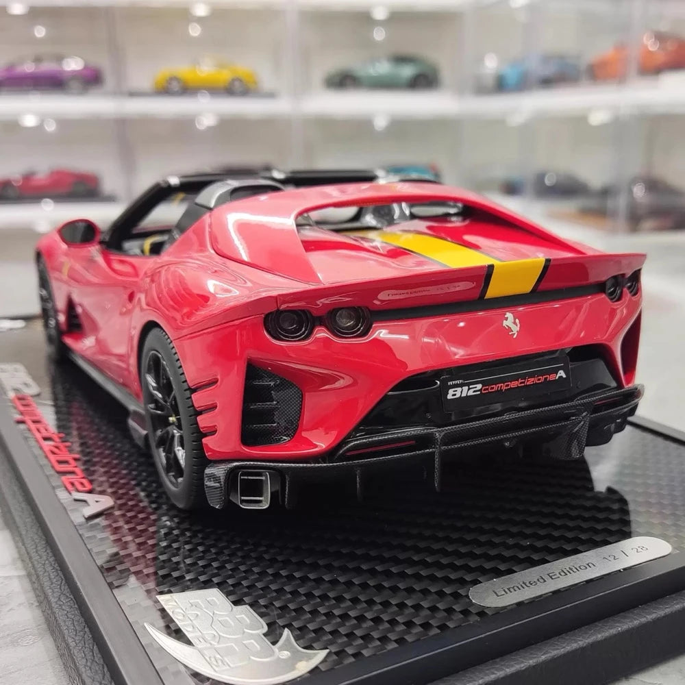 [BBR] 1:18 Ferrari 2022 812 Competizione Aperta rouge Giallo Stripe voiture miniature Resin