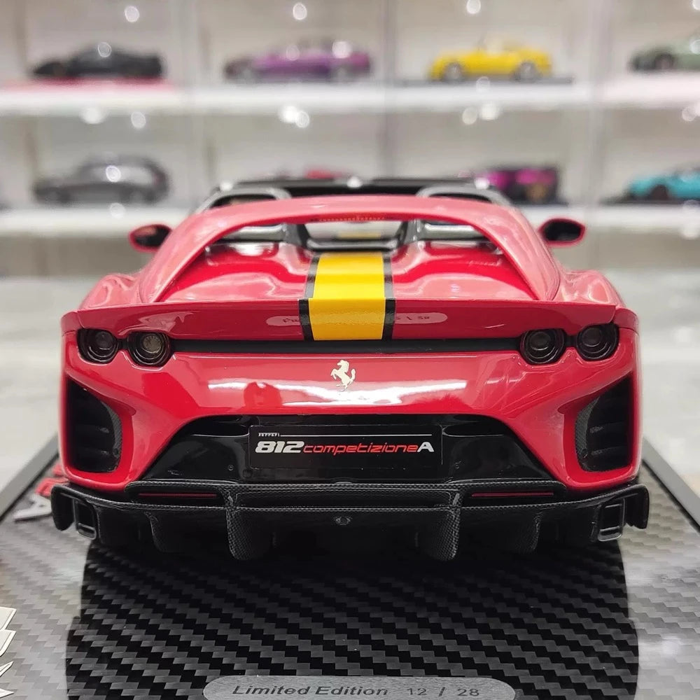 [BBR] 1:18 Ferrari 2022 812 Competizione Aperta rouge Giallo Stripe voiture miniature Resin