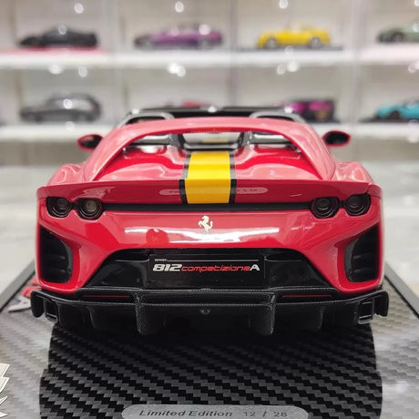 [BBR] 1:18 Ferrari 2022 812 Competizione Aperta Red Giallo Stripe Model Car Resin