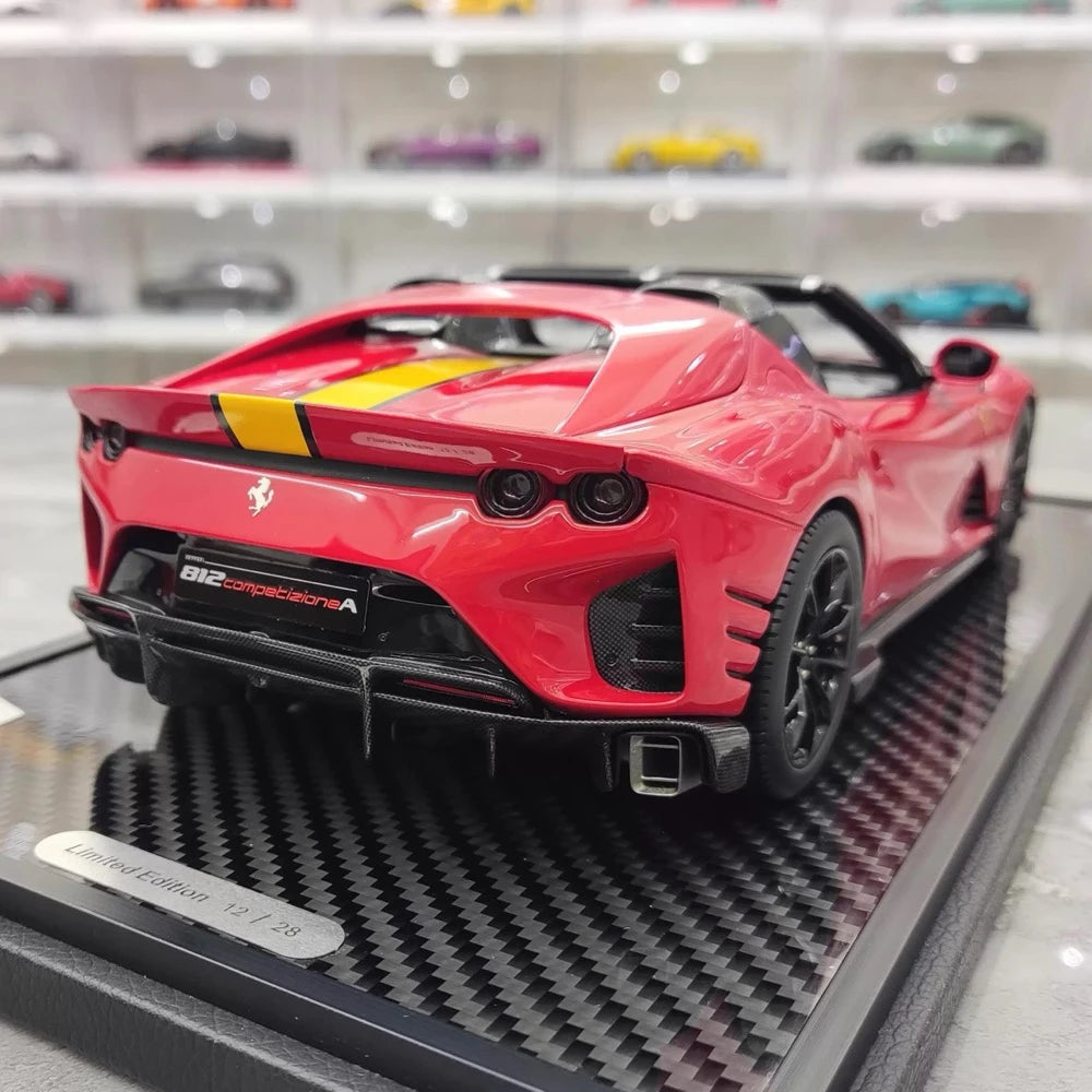 [BBR] 1:18 Ferrari 2022 812 Competizione Aperta rouge Giallo Stripe voiture miniature Resin