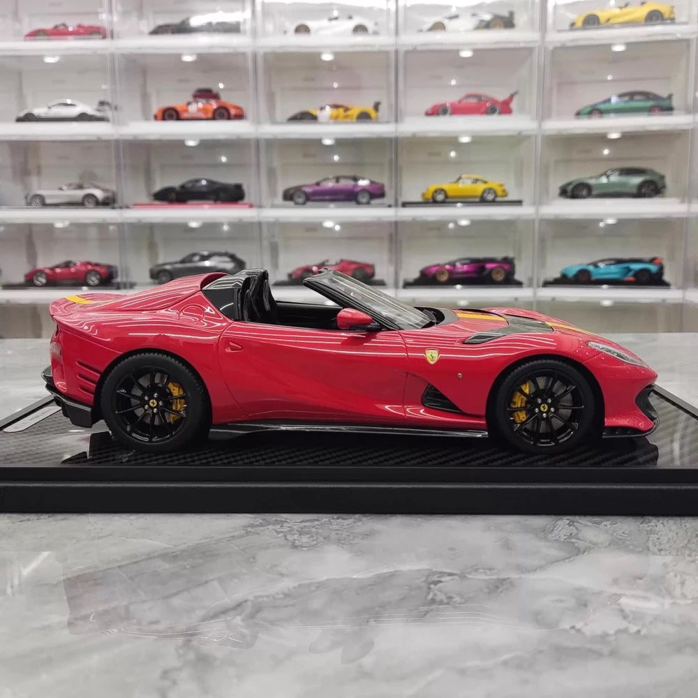 [BBR] 1:18 Ferrari 2022 812 Competizione Aperta rouge Giallo Stripe voiture miniature Resin