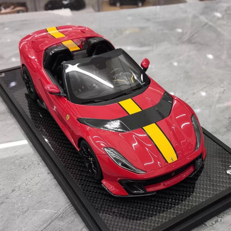 [BBR] 1:18 Ferrari 2022 812 Competizione Aperta Red Giallo Stripe Model Car Resin