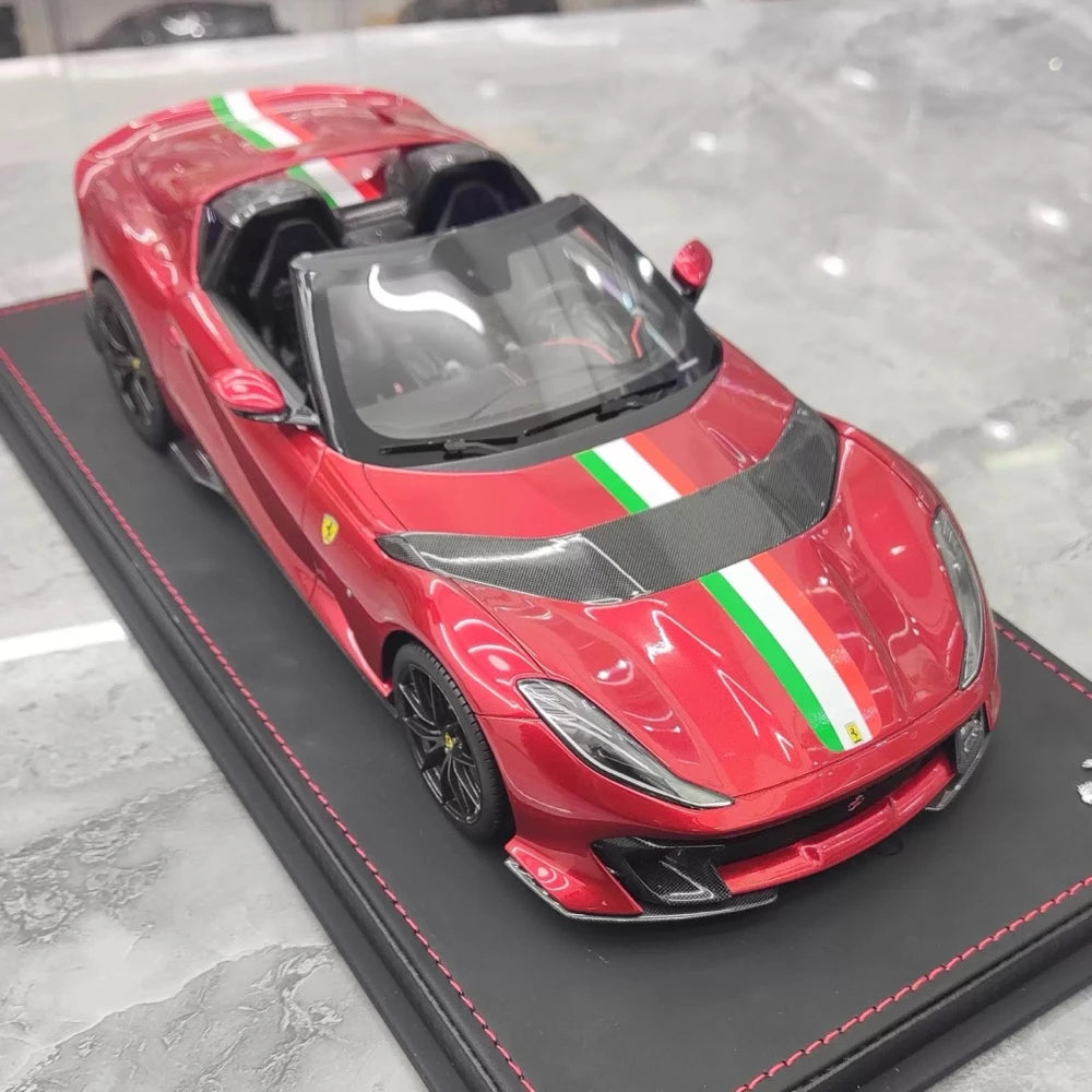 [BBR] 1:18 Ferrari 2022 812 Competizione Aperta Red Tricolore Stripe Model Car Resin