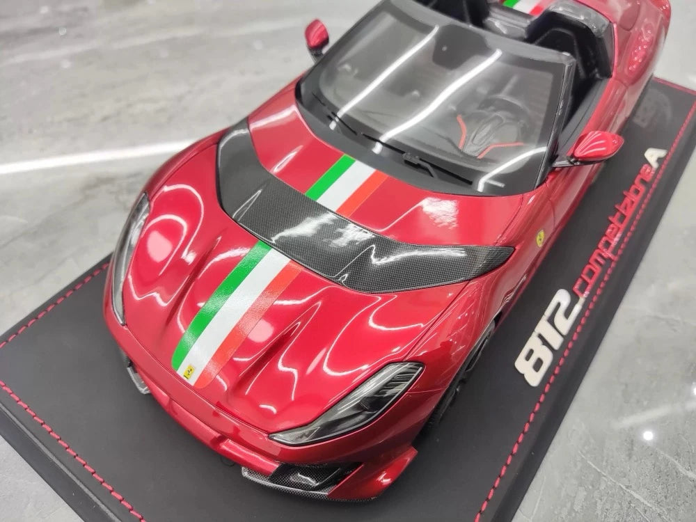 [BBR] 1:18 Ferrari 2022 812 Competizione Aperta Red Tricolore Stripe Model Car Resin