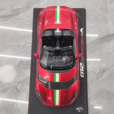 [BBR] 1:18 Ferrari 2022 812 Competizione Aperta Red Tricolore Stripe Model Car Resin
