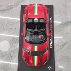 [BBR] 1:18 Ferrari 2022 812 Competizione Aperta Red Tricolore Stripe Model Car Resin