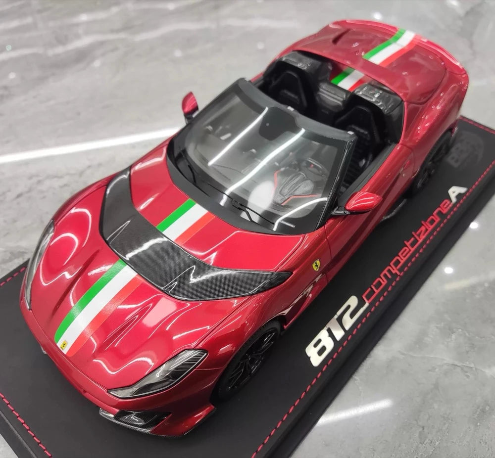 [BBR] 1:18 Ferrari 2022 812 Competizione Aperta Red Tricolore Stripe Model Car Resin