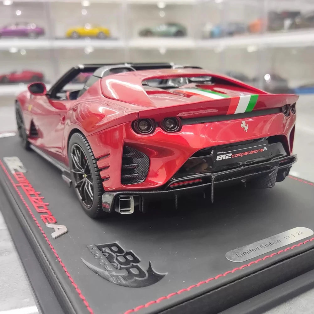 [BBR] 1:18 Ferrari 2022 812 Competizione Aperta Red Tricolore Stripe Model Car Resin