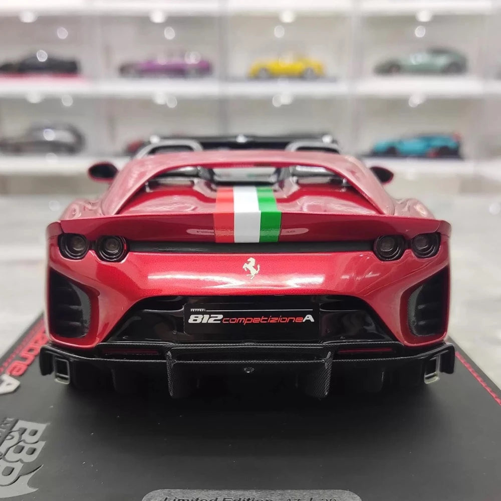 [BBR] 1:18 Ferrari 2022 812 Competizione Aperta Red Tricolore Stripe Model Car Resin