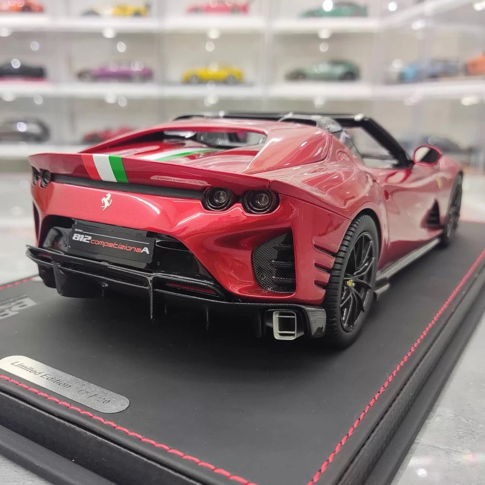 [BBR] 1:18 Ferrari 2022 812 Competizione Aperta Red Tricolore Stripe Model Car Resin