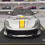 [BBR] 1:18 Ferrari 2022 812 Competizione Aperta silver Giallo Stripe modellbil resin