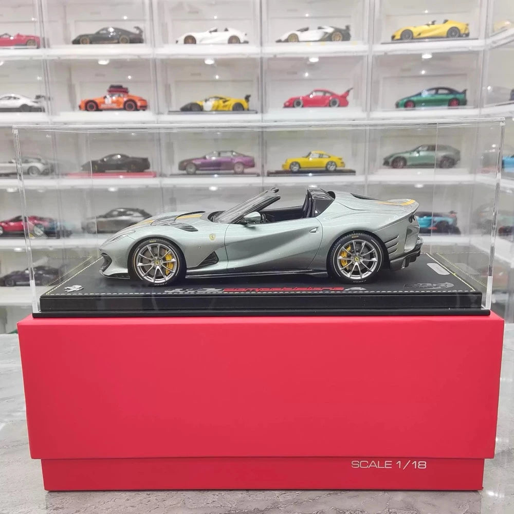 [BBR] 1:18 Ferrari 2022 812 Competizione Aperta silver Giallo Stripe modellbil resin