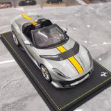 [BBR] 1:18 Ferrari 2022 812 Competizione Aperta silver Giallo Stripe modellbil resin
