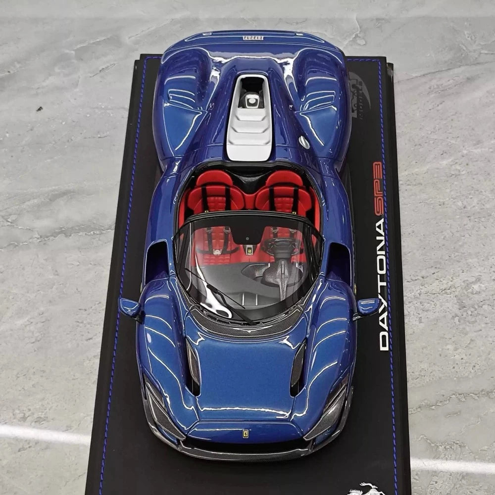 [BBR] 1:18 Ferrari 2023 Daytona SP3 Spider blu modellino di auto resina