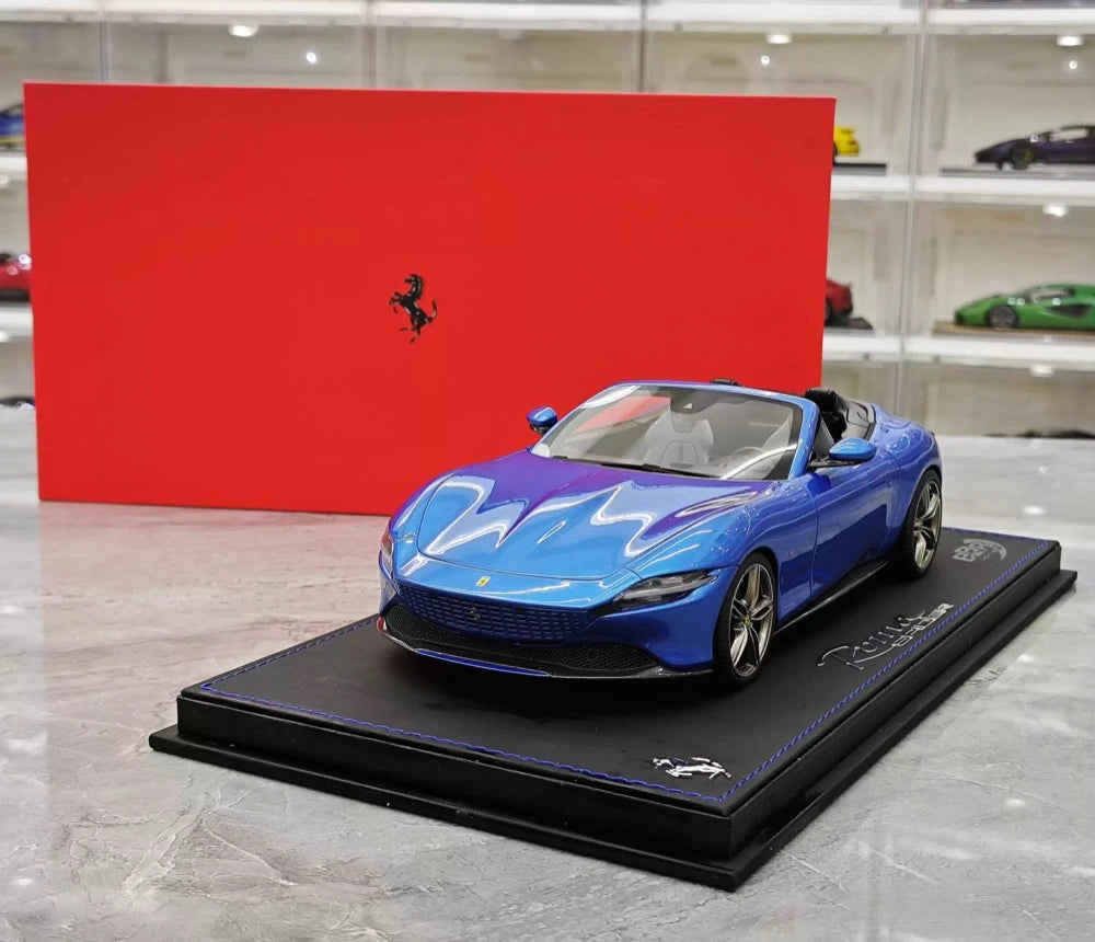 [BBR] 1:18 Ferrari 2023 Roma Spider Blue Model Car Resin