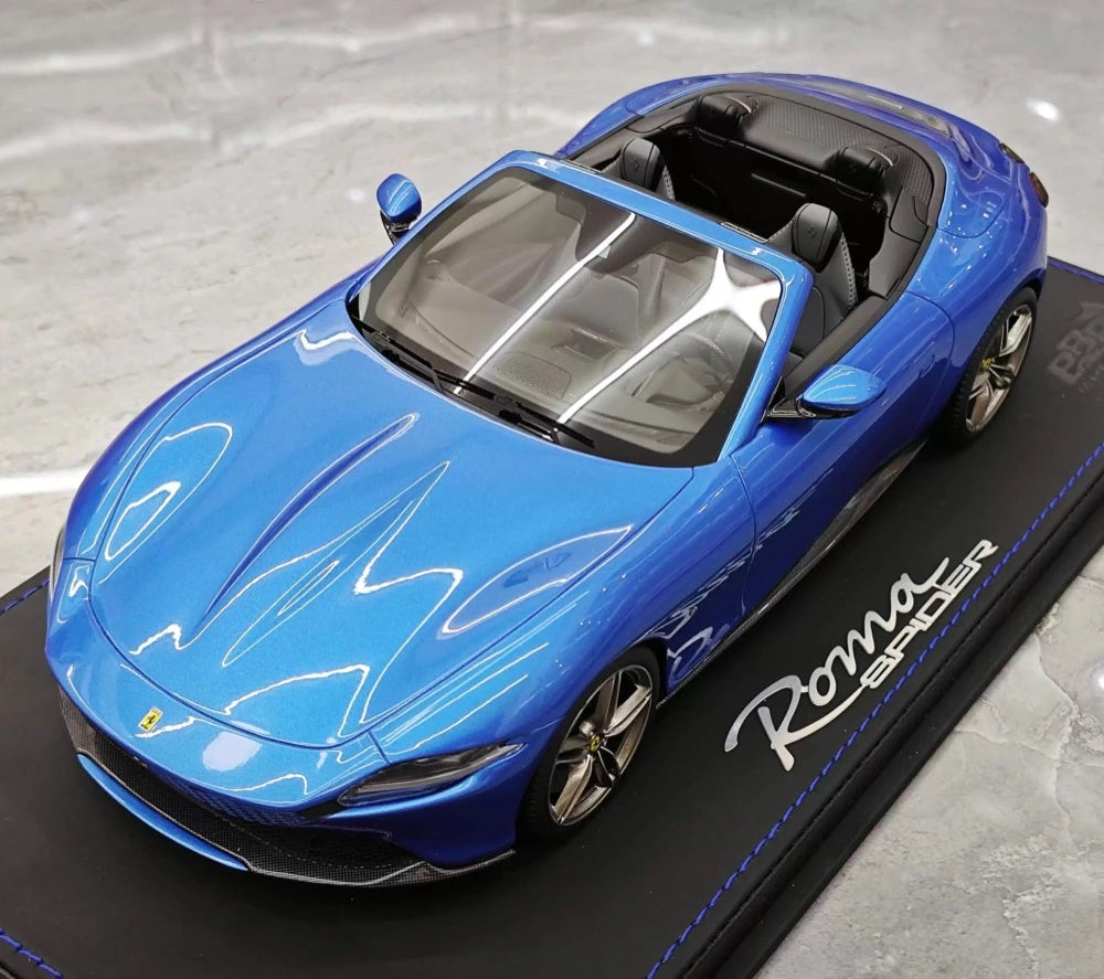 [BBR] 1:18 Ferrari 2023 Roma Spider Blue Model Car Resin