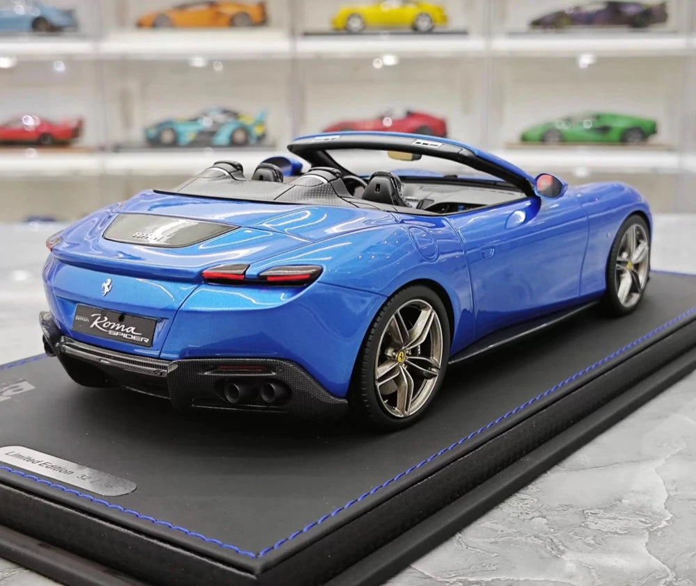 [BBR] 1:18 Ferrari 2023 Roma Spider Blue Model Car Resin