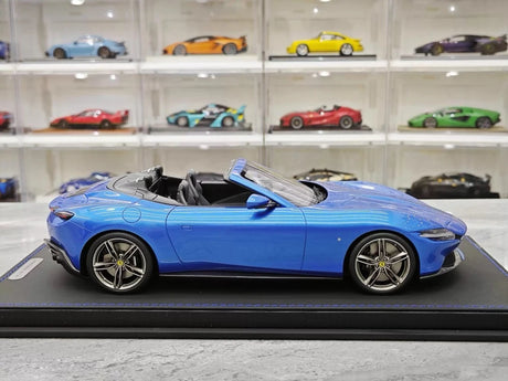 [BBR] 1:18 Ferrari 2023 Roma Spider blauw modelauto Hars