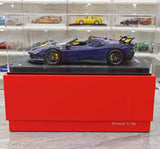 [BBR] 1:18 Ferrari 2023 SF90 XX Spider Blu Corsa & Yellow Model Car Resin
